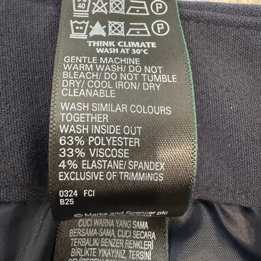 Marks and Spencer Navy Blue Wide Leg Trousers Size 16 US T59 1316T - Picture 6 of 9